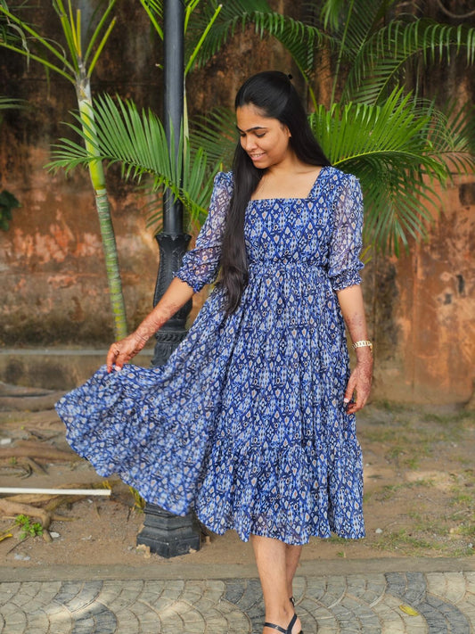 Blue Chiffon Dress