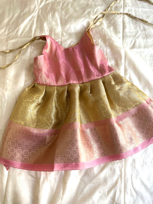 Gold and Peach ethnic Frock