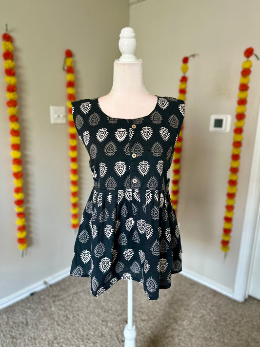 Black Sleeveless cotton tunics