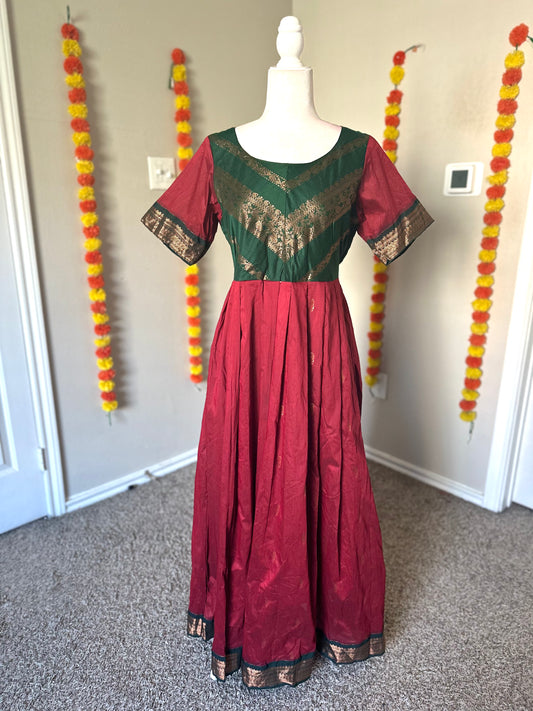 Red kalyani cotton Festive Maxi