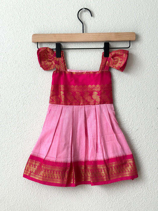 Pink Kalyani cotton infants Frock