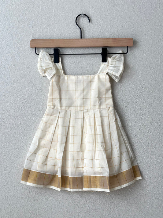 Kerala style Kasavu infants frock