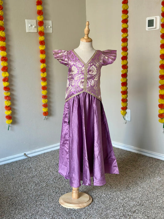 Lavender Banarasi skirt and top